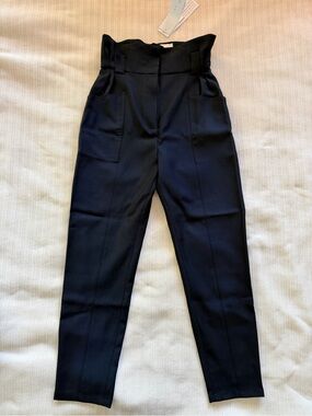 IRO Black High-Waist Paperbag Trousers
